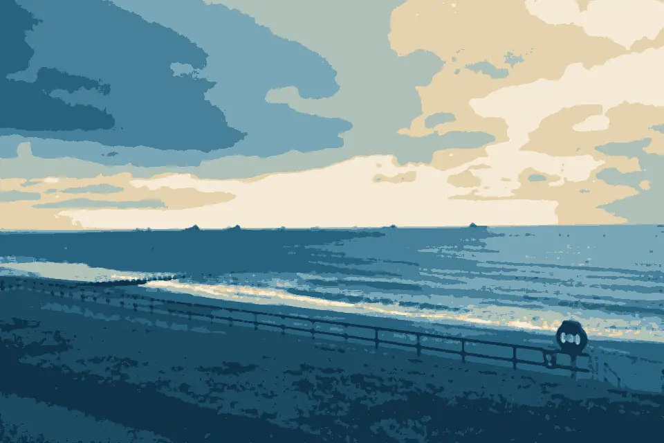 Aberdeen Beach: Aberdeen beach and ships waiting off shore