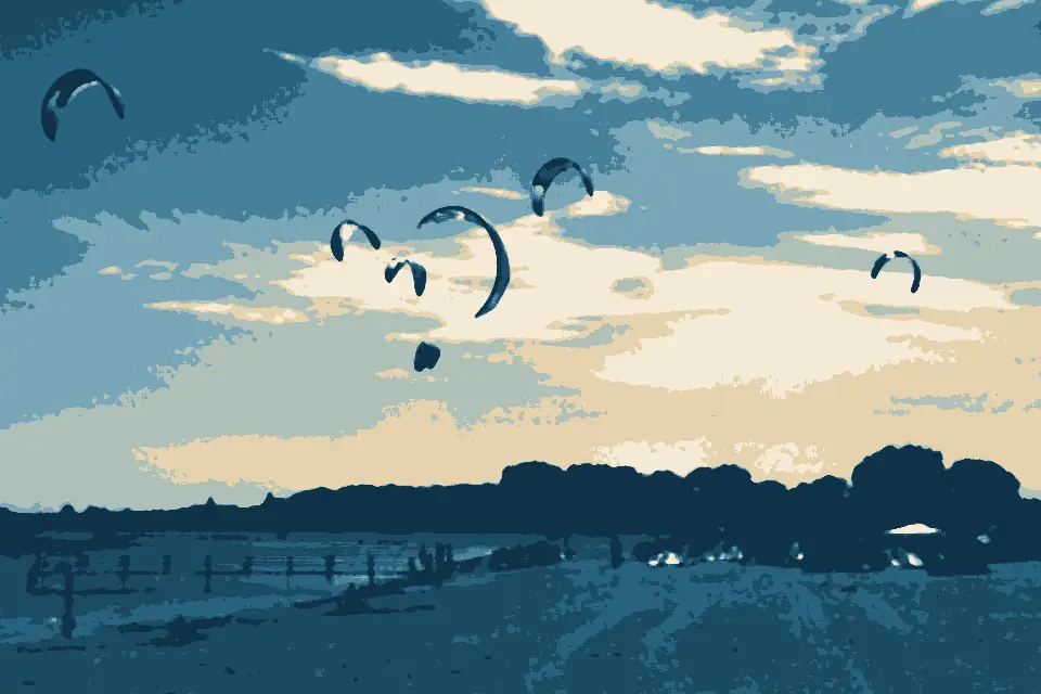Amager Strandpark: Amager Strandpark - kite surfers