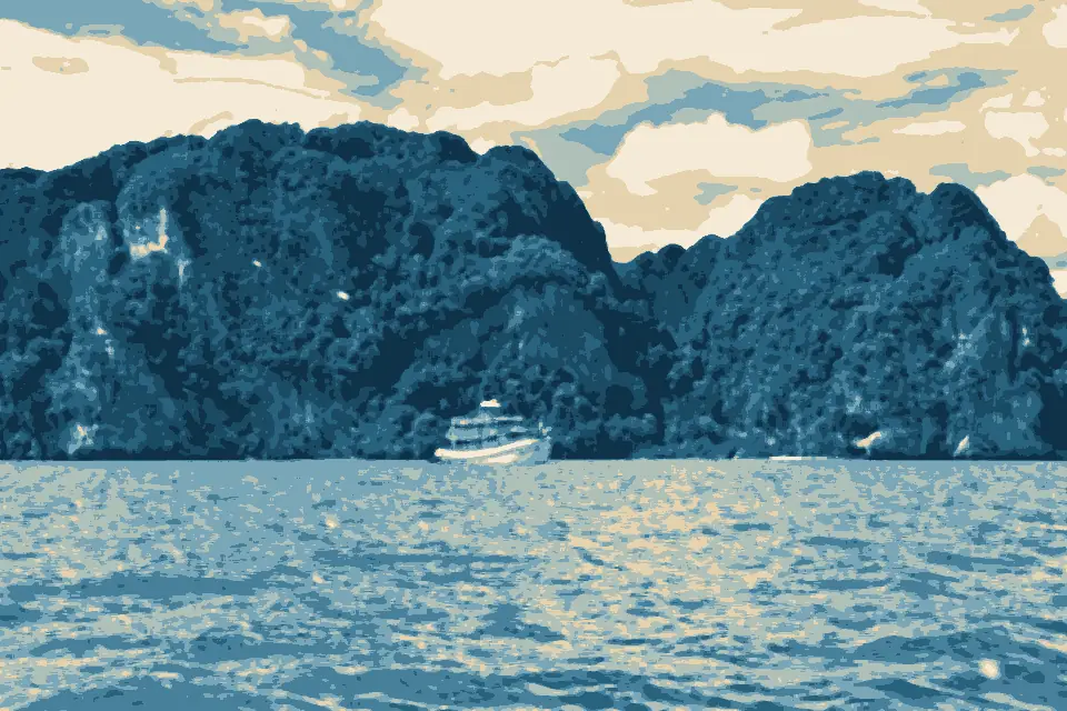 Ao Nam Mao: Boat in Phang Nga Bay near Rai Leh beach