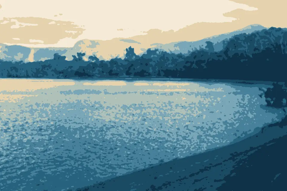 Barron Beach: Barron River near its mouth at the Coral Sea, Redden Island, Machans Beach, 2018 02