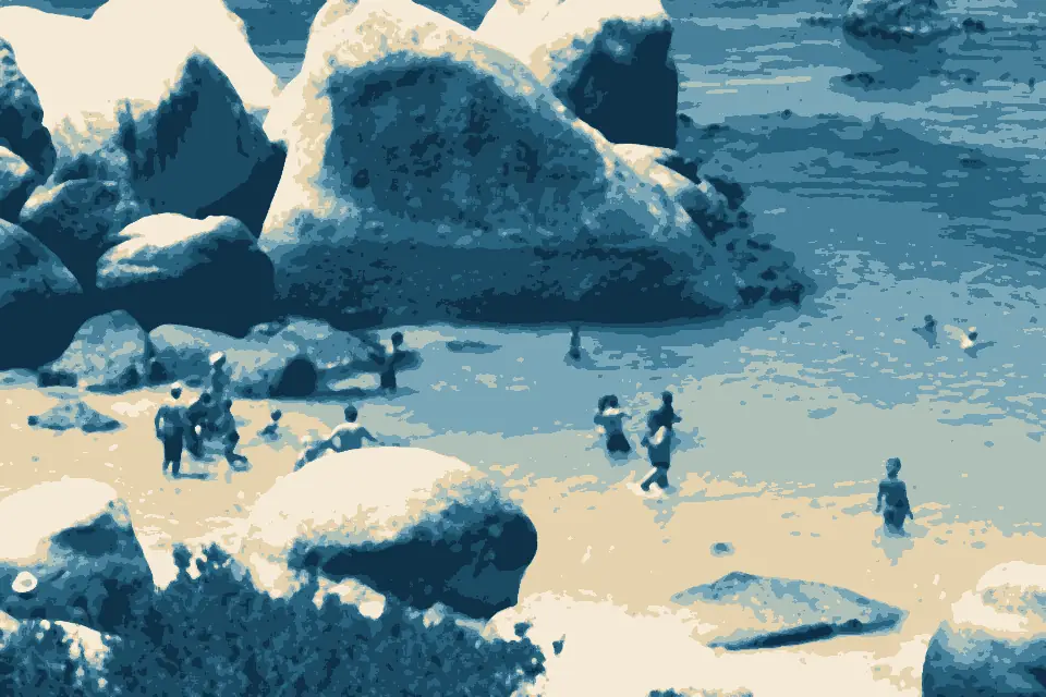Boulders Beach: Swimmers at Boulders Beach, Cape Town