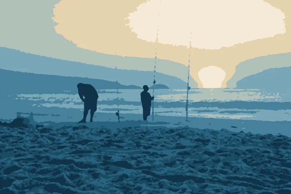 Copacabana Beach: Amanhecer com pescadores na praia de copacabana