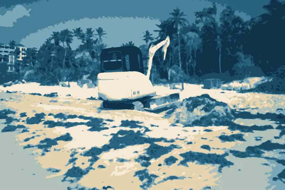 Crane Beach: Digger on Crane Beach
