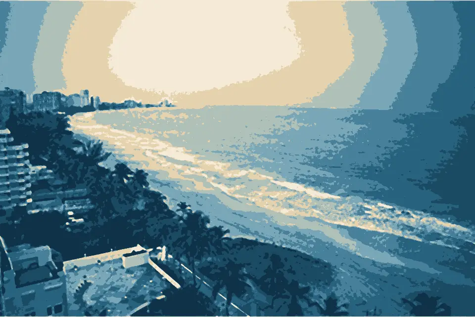 El Alambique Beach: Shoreline of Isla Verde, Carolina, Puerto Rico