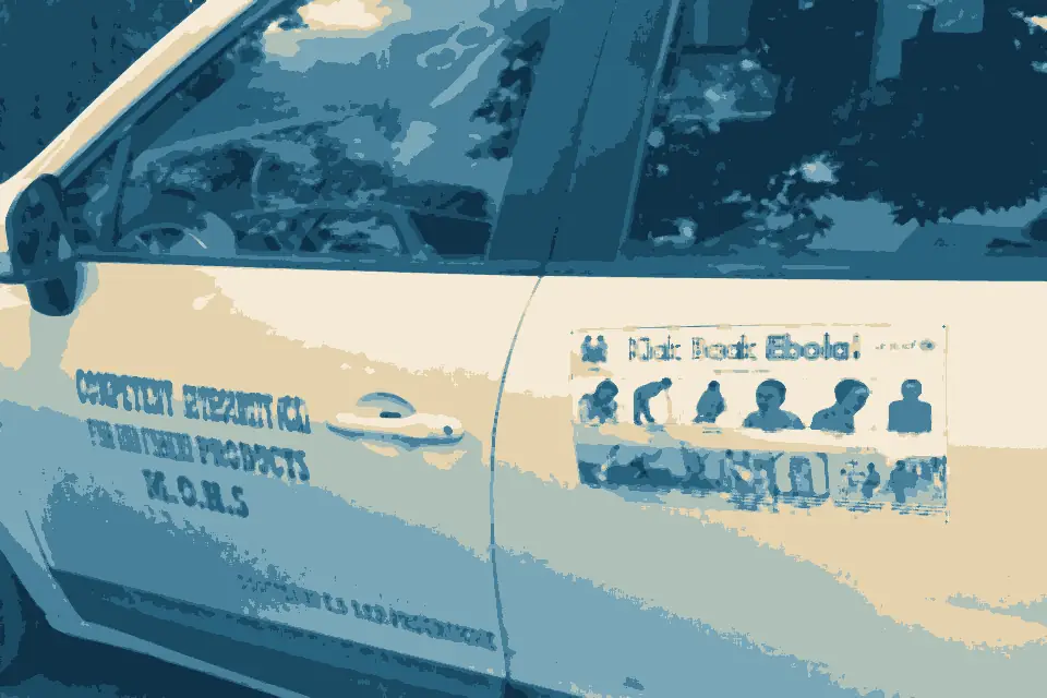 Fourah Bay (historical): Ebola messages on Ministry of Health vehicle