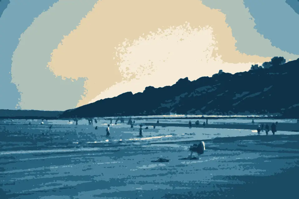 Grande Plage: View towards Roches Noires from Trouville beach, Trouville-sur-Mer, 2024