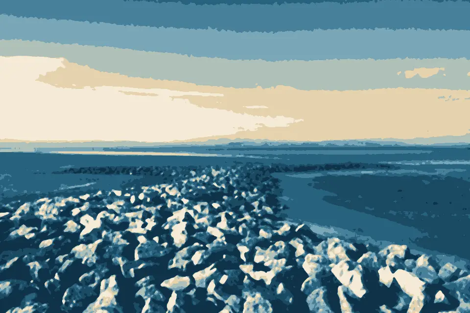 Morecambe Bay: Stone sea defences at Sandylands - geograph.org.uk - 4397596