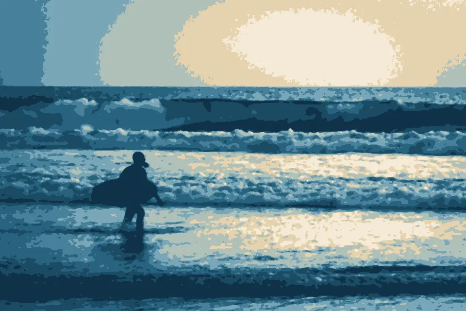 Oceanside City Beach: Surfer on the Beach