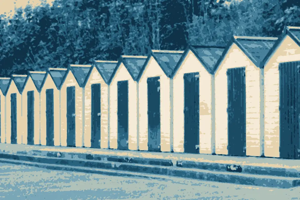 Oddicombe Beach: Uniform beach huts, Oddicombe - geograph.org.uk - 4503706