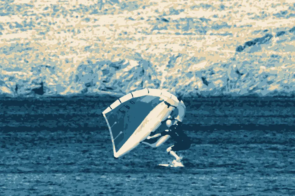 Pachiá Ámmos: Man practicing wingfoiling, Kionia, Tinos, Greece julesvernex2-3