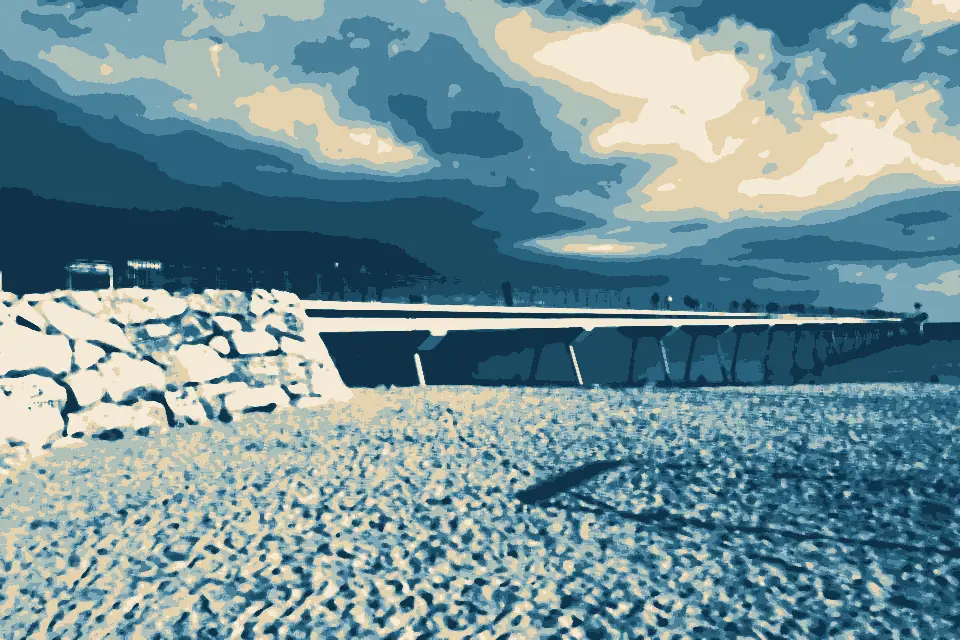 Platja de  Badalona: Pont del petroli 2018