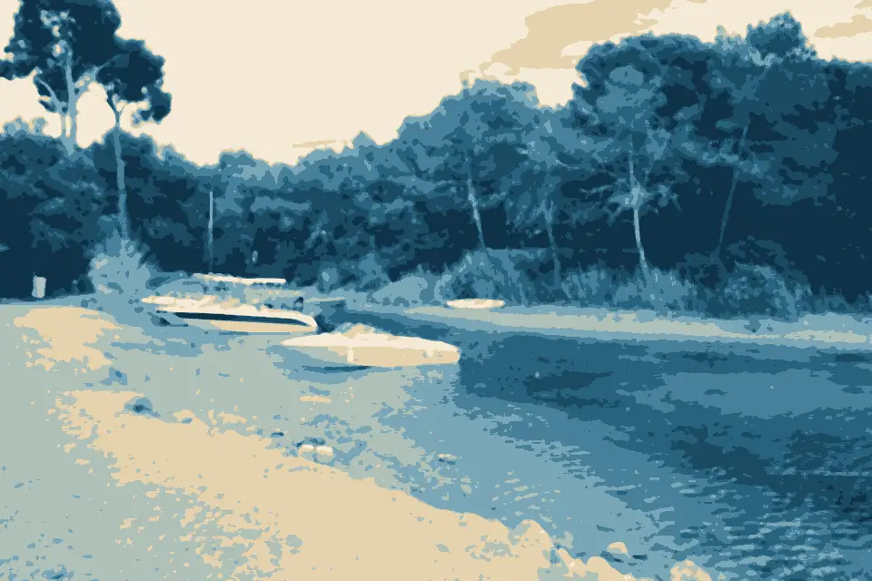 Platja des Niu Blau: The Creek at Es Niu Blau Beach, Santa Eulalia 21 June 2013