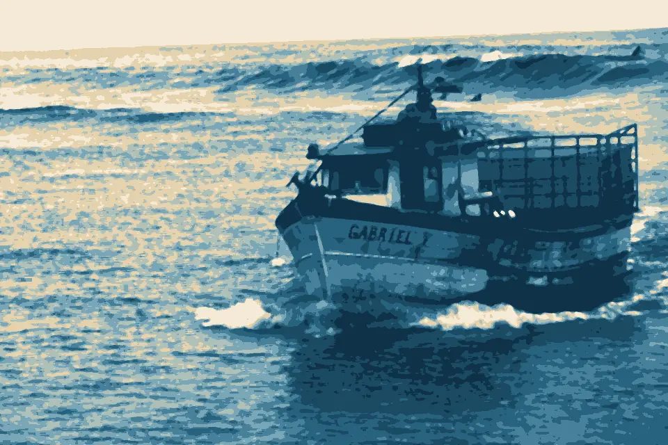 Praia Mampituba: Barco Gabriel V entrando no Rio Mampituba