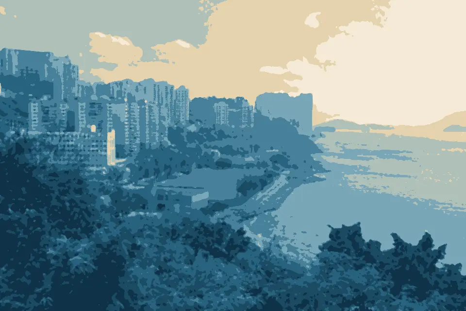 Sha Wan: Sandy Bay viewed from Victoria Road
