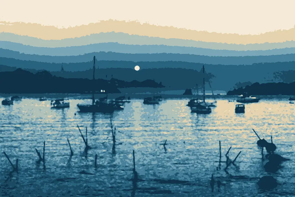 Spiaggia Libera dell'Olivo: Moonrise - Portovenere, La Spezia, Italy - August 29, 2015