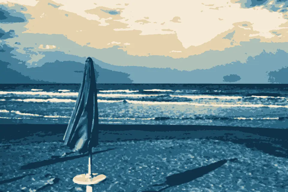 Spiaggia Milano Marittima: Beach Umbrella - Milano Marittima, Cervia, Ravenna, Italy - April 24, 2019