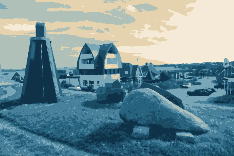 Strandslag Huisduinen: Huisduinen - Sculptuur op de Zeedijk