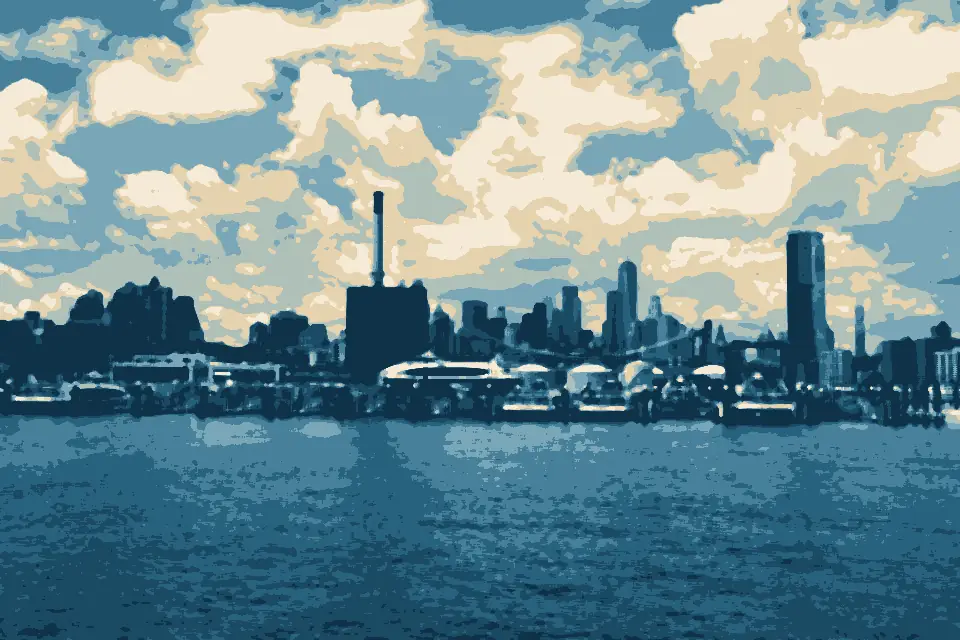 Wallabout Bay: NYC Ferries docked in Brooklyn Navy Yard